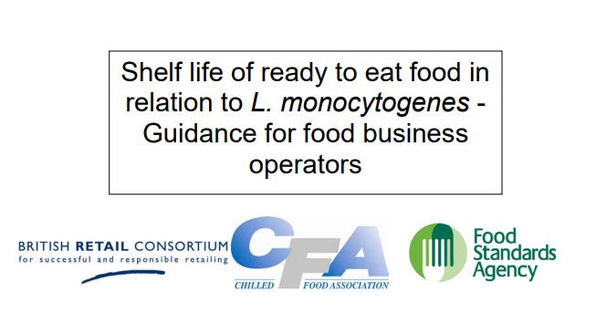 Shelf life of ready to eat food in relation to Listeria monocytogenes - Guidance for food business operators