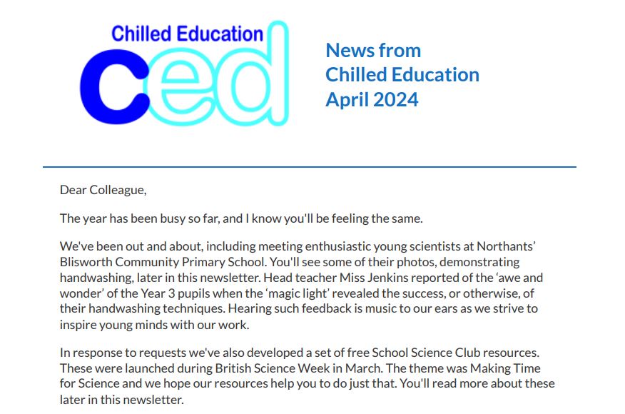 Chilled Education Newsletter - April 2024