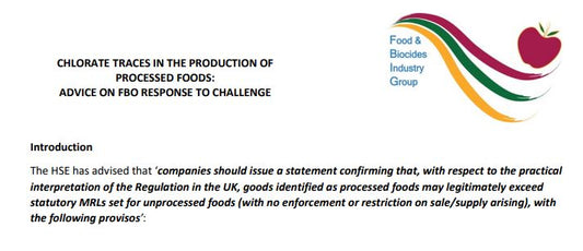 Food & Biocides Industry Group - Chlorate MRLs compliance - pointers on FBO statement (2020)