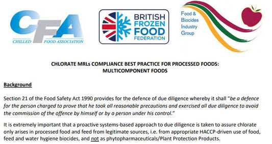 FBIG CFA BFFF Chlorate MRLs compliance best practice – multicomponent foods V1.1 (9/12/20)