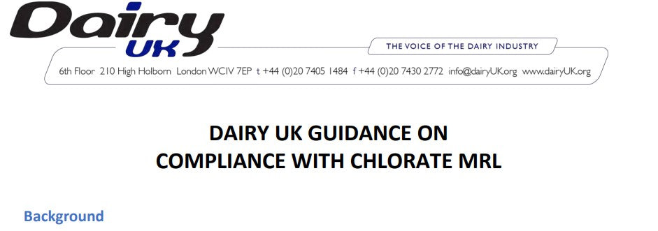 FBIG Dairy UK Chlorate MRLs compliance – dairy (2/3/21)