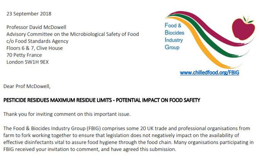 Food & Biocides Industry Group - Response to ACMSF 23 Sept 2018